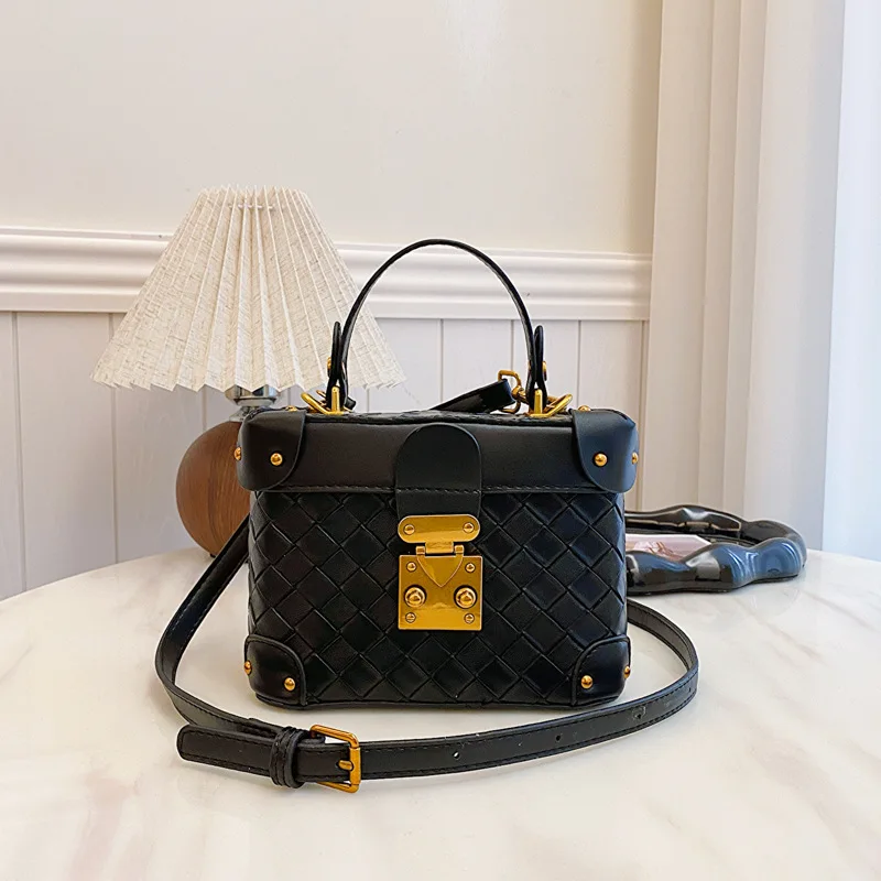 

‌2025 New Designer-Style Box Bag Women PU Leather Shoulder Crossbody Handle Commute French