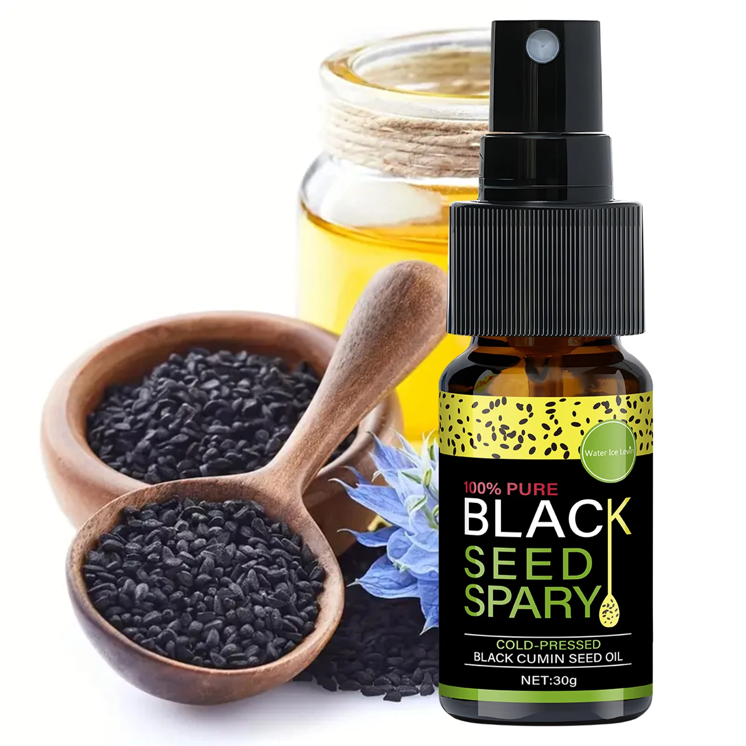

100% Pure Black Seed Oil Spray - Cold-Pressed Hair Treatment, Deep Nourishment, Frizz Control, Winter Shine Care