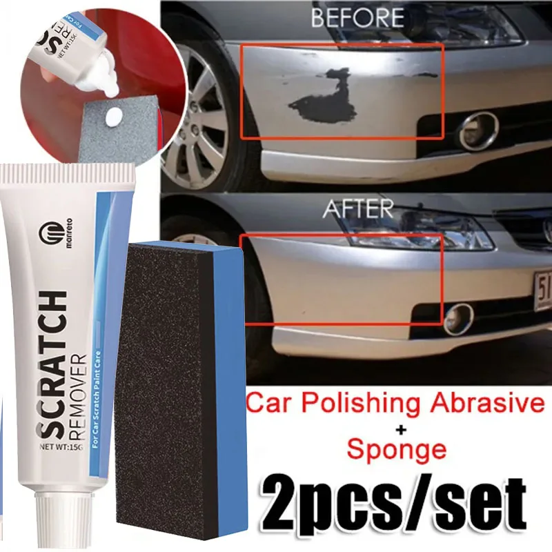 

Car Scratch Remover Polishing Paste With Sponge Body Paint Care Remove Scratch Repair Broken Paint Smooth Car Body