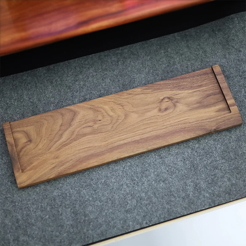 Walnoothout trackpad en toetsenbordstandaard 2-in-1 trackpadbasis Polssteun Kussenondersteuning Veelzijdige organizer voor Apple-accessoires