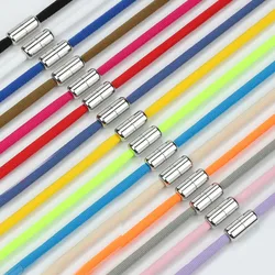 1 Pair Women Men Quick Lazy Metal Lock Laces Shoes Accessories Elastic No Tie Shoelaces for Kids and Adult Sneakers Shoelace