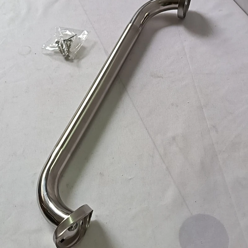304 Stainless Steel Bathroom Safety Grab Bar Anti-Slip Wall Mounted Handrail Secure Toilet  Support with Drill Installation