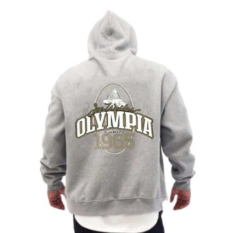 Autumn  winter Men Fashion New Orsay Commemorative Fitness Hooded Sweatshirt Trend Olympia Casual Running Sports Tops