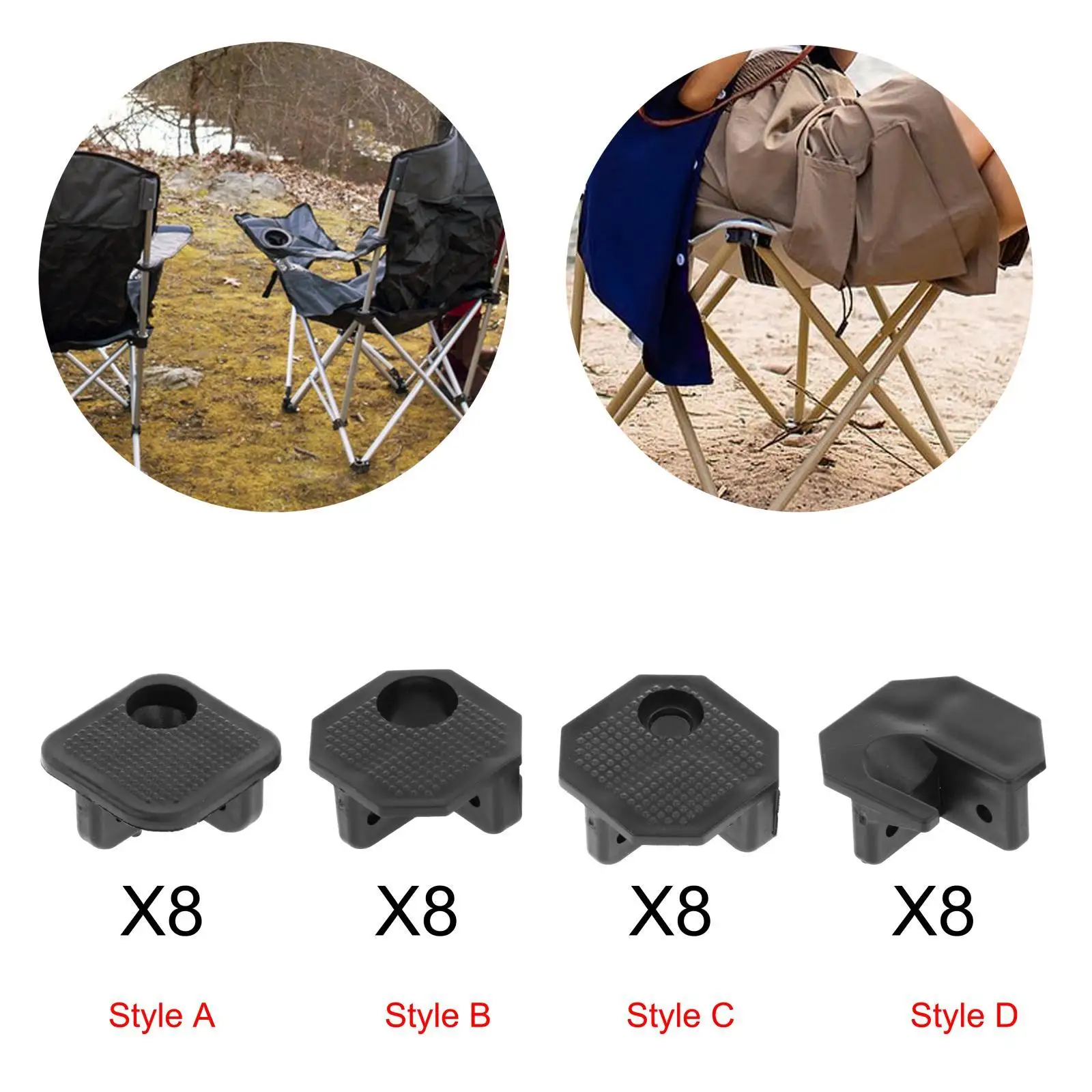 8x Folding Chair Legs Repair Accessories Camping Chair Connectors Camping Chair Attachment for Garden Camping Chair Table Parts