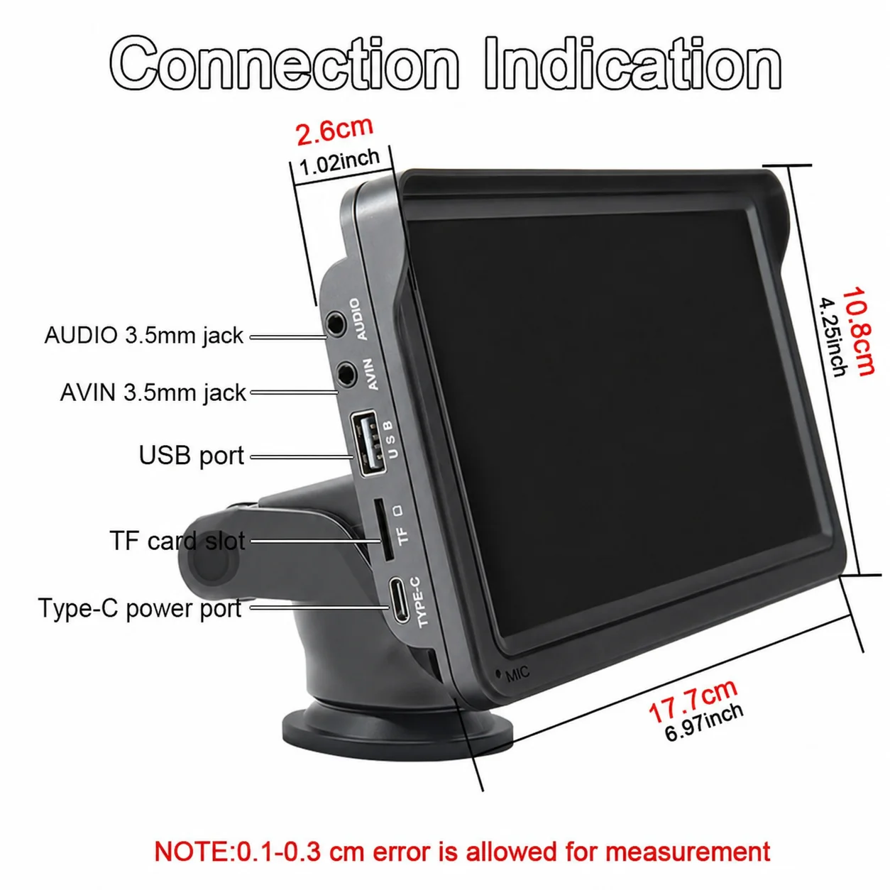Hippcron 7 Zoll Kabelloses CarPlay & Android Auto Autoradio, Tragbarer Universeller Touchscreen Multimedia-Videoplayer – Detail 6