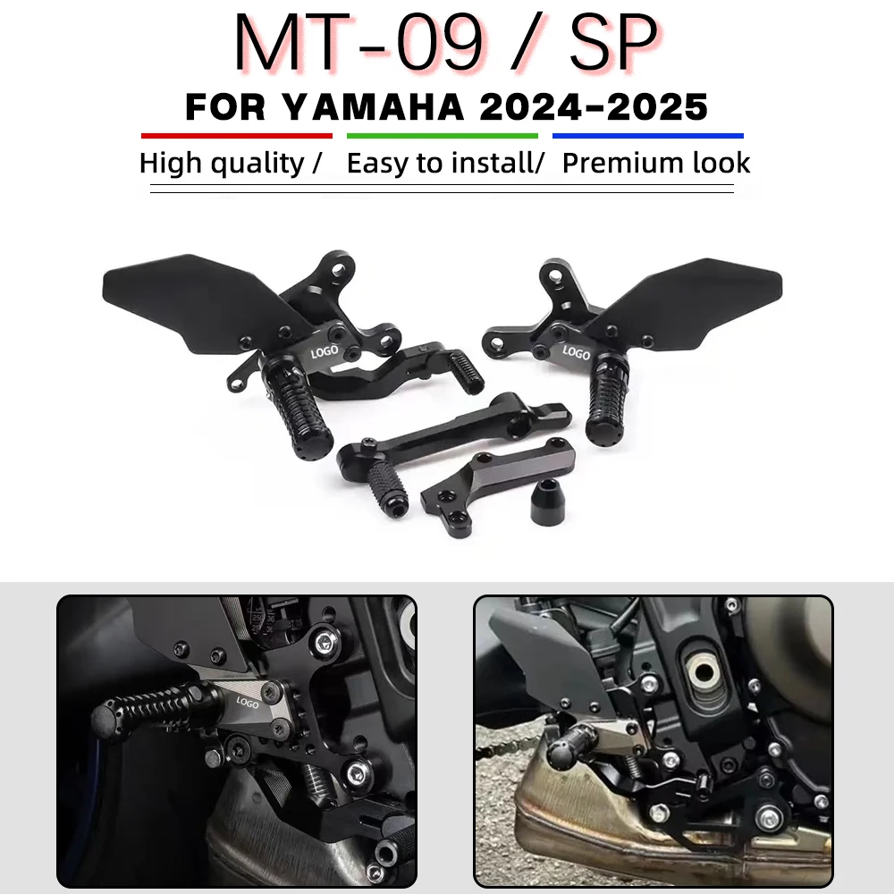 

For YAMAHA MT09 2024 2025 Step up pedal adjustable rear foot pedal gear lever brake kit Adjustable Rearset Footrest Foot Rest