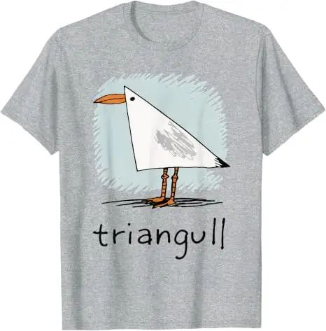 Triangull Dreieck Möwe Vogel Wortspiel Lustiges Strand-T-Shirt Y2k Vogelkunst Grafik-Bekleidung Weiche Baumwolle Kurzarm-T-Shirts Neuheit – Detail 8