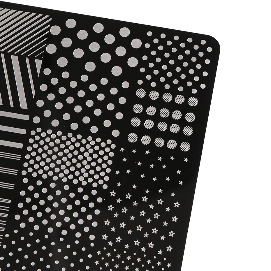 Polka Dot Star Nagelstempelplatte Nagelkunst Stempelvorlage Streifenlinienmuster Maniküre Druckschablone Nageldekorationswerkzeuge – Detail 6