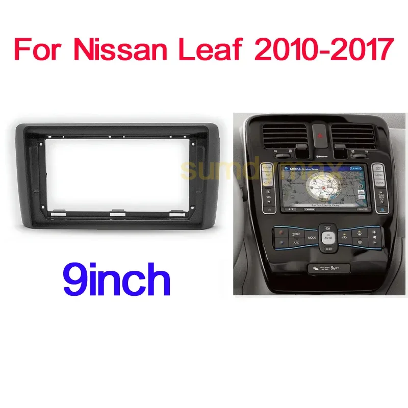 

9-дюймовый 2din автомобильный радиоприемник для приборной панели для Nissan Leaf 2009-2017, монтажная панель стереосистемы, лицевая панель, рамка, комплект приборной панели