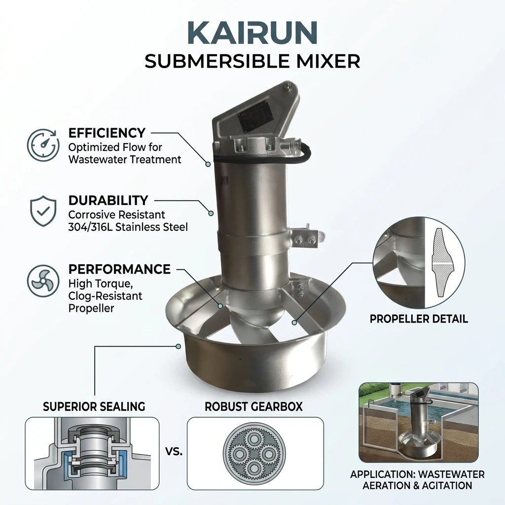 Direct Drive Submersible Mixer Pump for Rapid Agitation and Homogeneous Waste Treatment