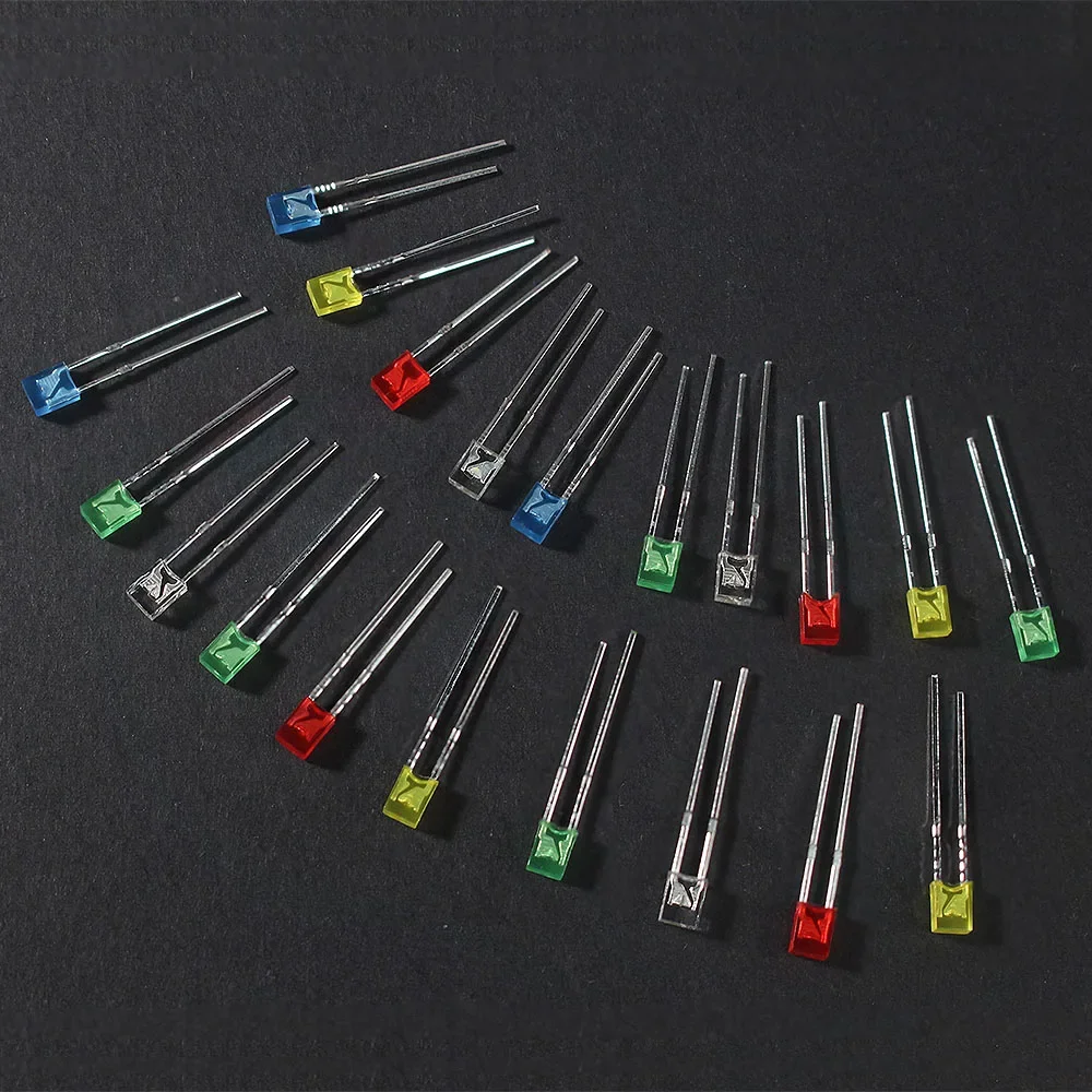 100PCS Square LED Kit 2x3x4/2x5x7MNM LED Diode Lights Lighting Bulb Lamps Electronics Components Indicator Light Emitting Diodes