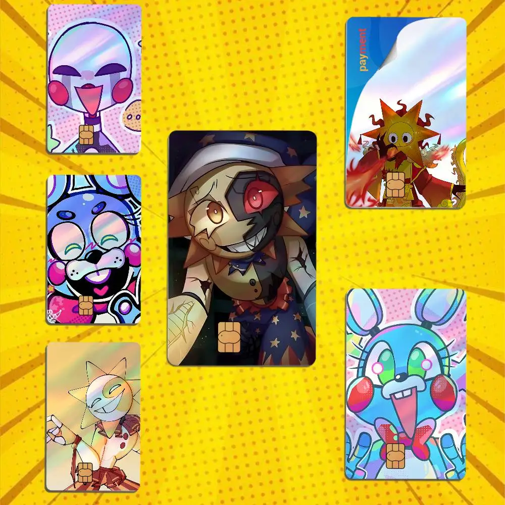 Freddy Sundrop FNAF Bonnie High Quality Anime Laser PVC Sticker Film Skin Cover For Metro Debit Credit Card  Access Card