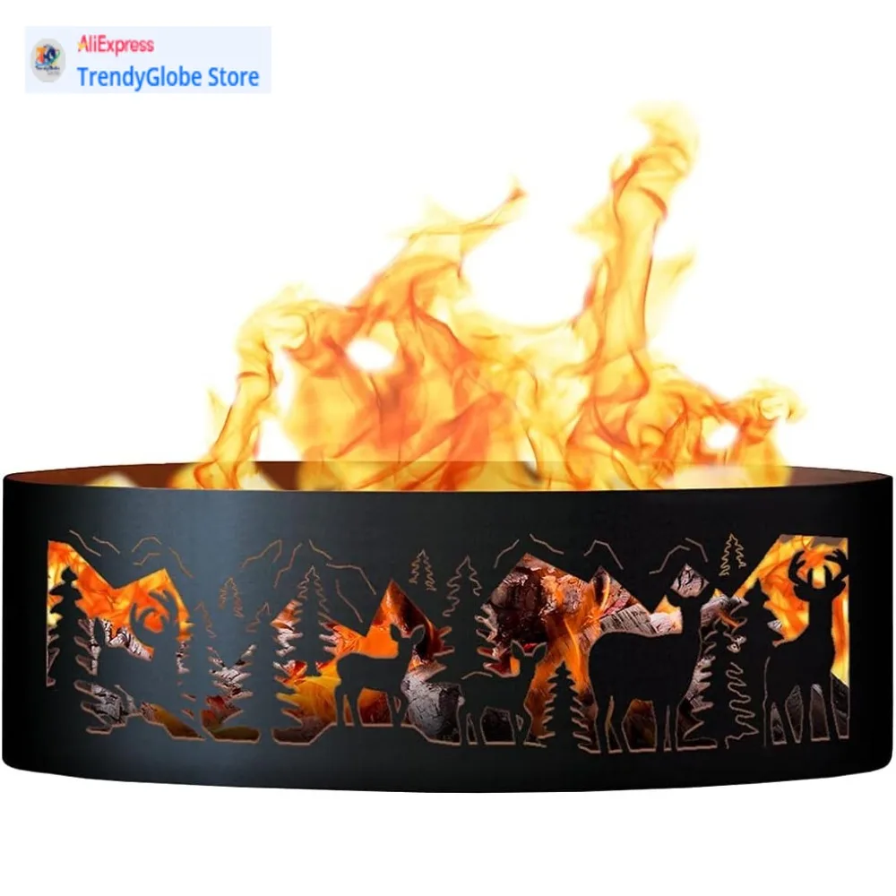 

Whitetail Deer Outdoor Fire Ring от P&D Metal Works — диаметр 48 дюймов