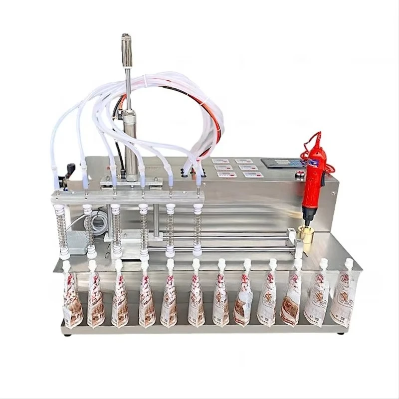 4-Head automatic cosmetic essential oil bottle pneumatic refilling machine