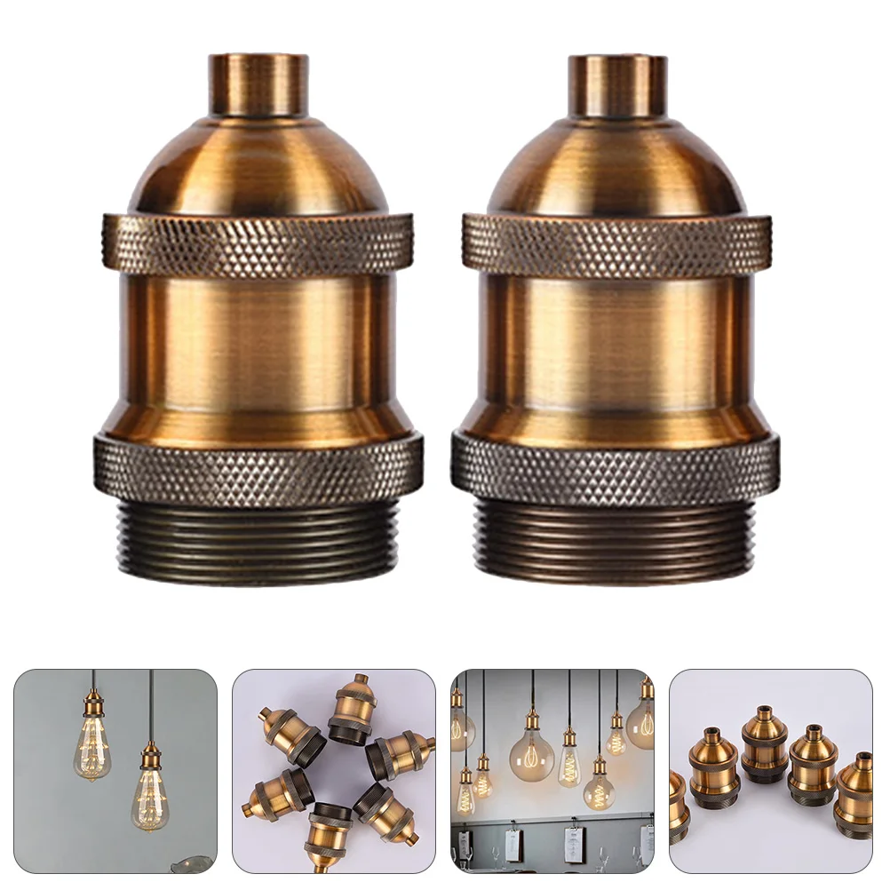 

2 Pcs Retro Lamp Holder Socket Chuck E27 E14 Sockets for Light Bulbs Plug Screw Adapter and to Base Replacement Vintage