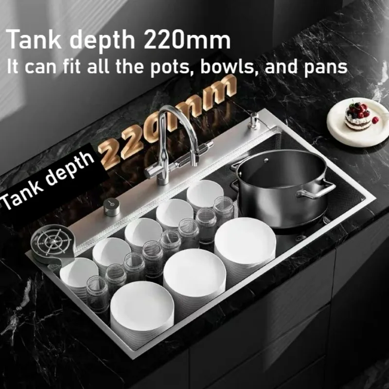 

Heavy Duty 304 Stainless Steel Kitchen Sink Large Single Bowl Basin Uncoated Original Color Thickened Multiple Sizes (60-110cm)