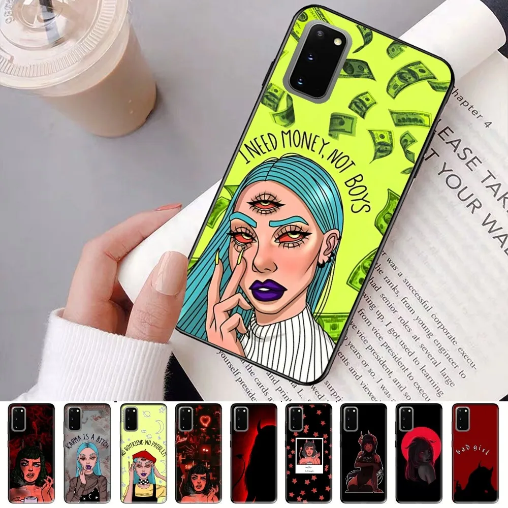 

Aesthetic Devil Woman Bad Girl Phone Case For Samsung S 9 10 20 21 22 23 30 23 24 Plus Lite Ultra FE S10lite Fundas