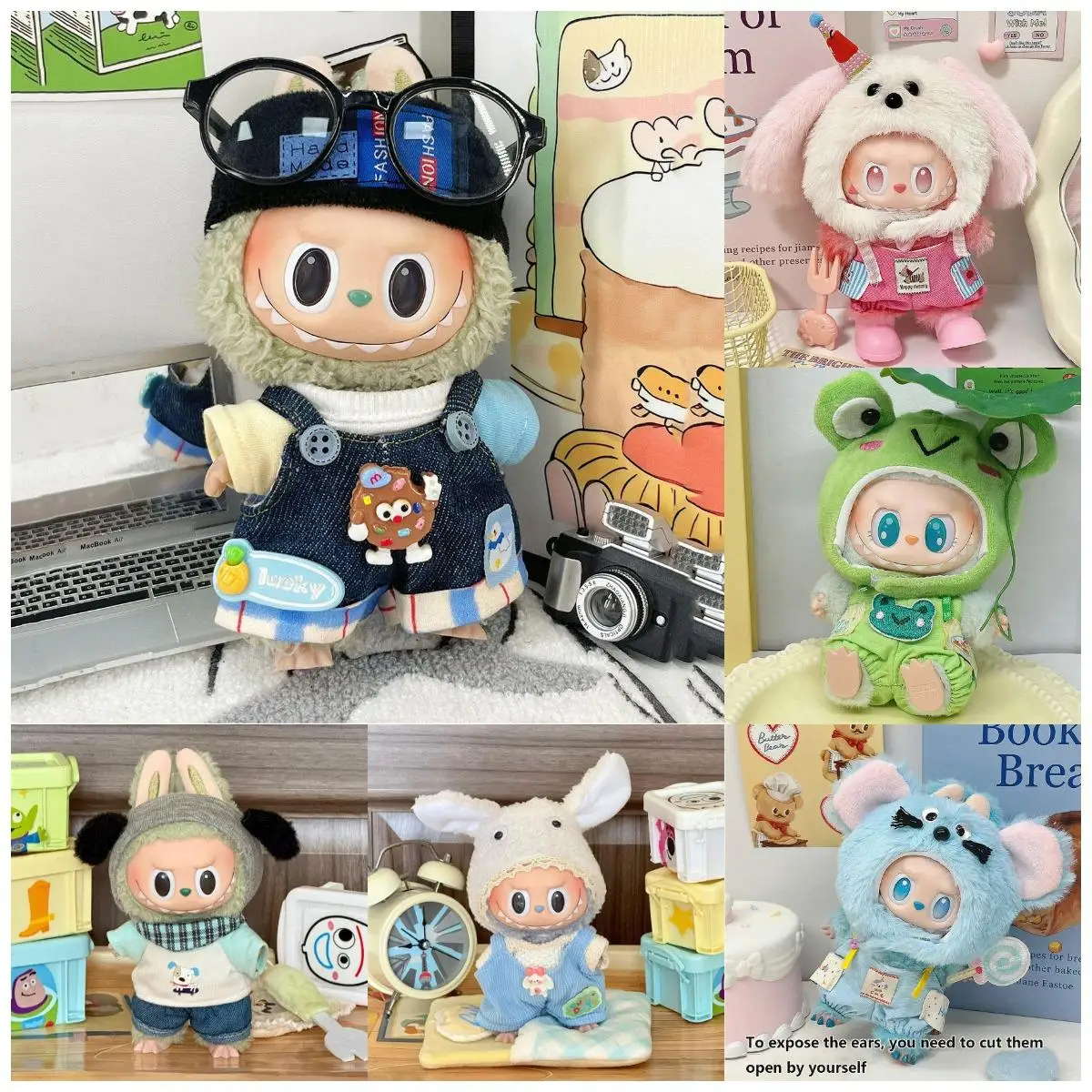 

[Only Clothes] Mini Plush Doll'S Clothes Outfit Accessories for Labubu and 10cm Cotton Doll Clothes Clothing Gift