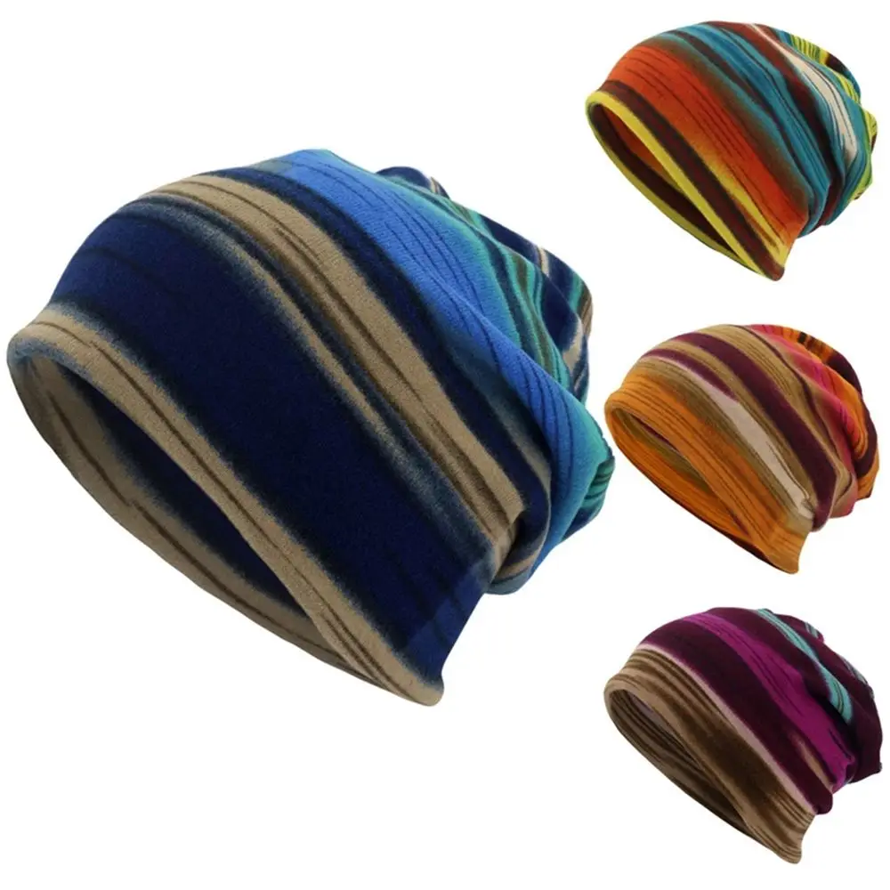 Korean version Hedging cap Multifunction Casual Turban hat Hat Stripe Print