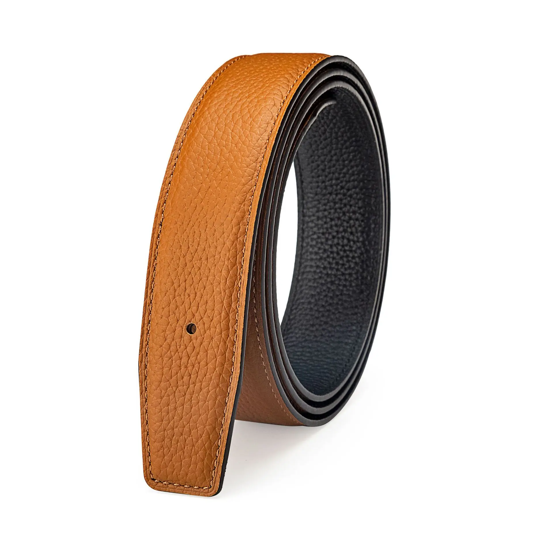 

3,2 см, высокое качество без пряжки, натуральная кожа, узор личи, двухсторонний верхний слой, ремень из воловьей кожи, унисекс, двухцветный