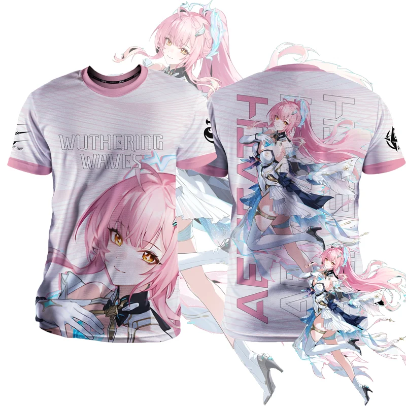 2026 New Aemeath Cosplay 3D T-Shirt Game Wuthering Waves Fashion Cool Daily Men's T Shirt Summer Street Short Sleeve Tee Y2k Top