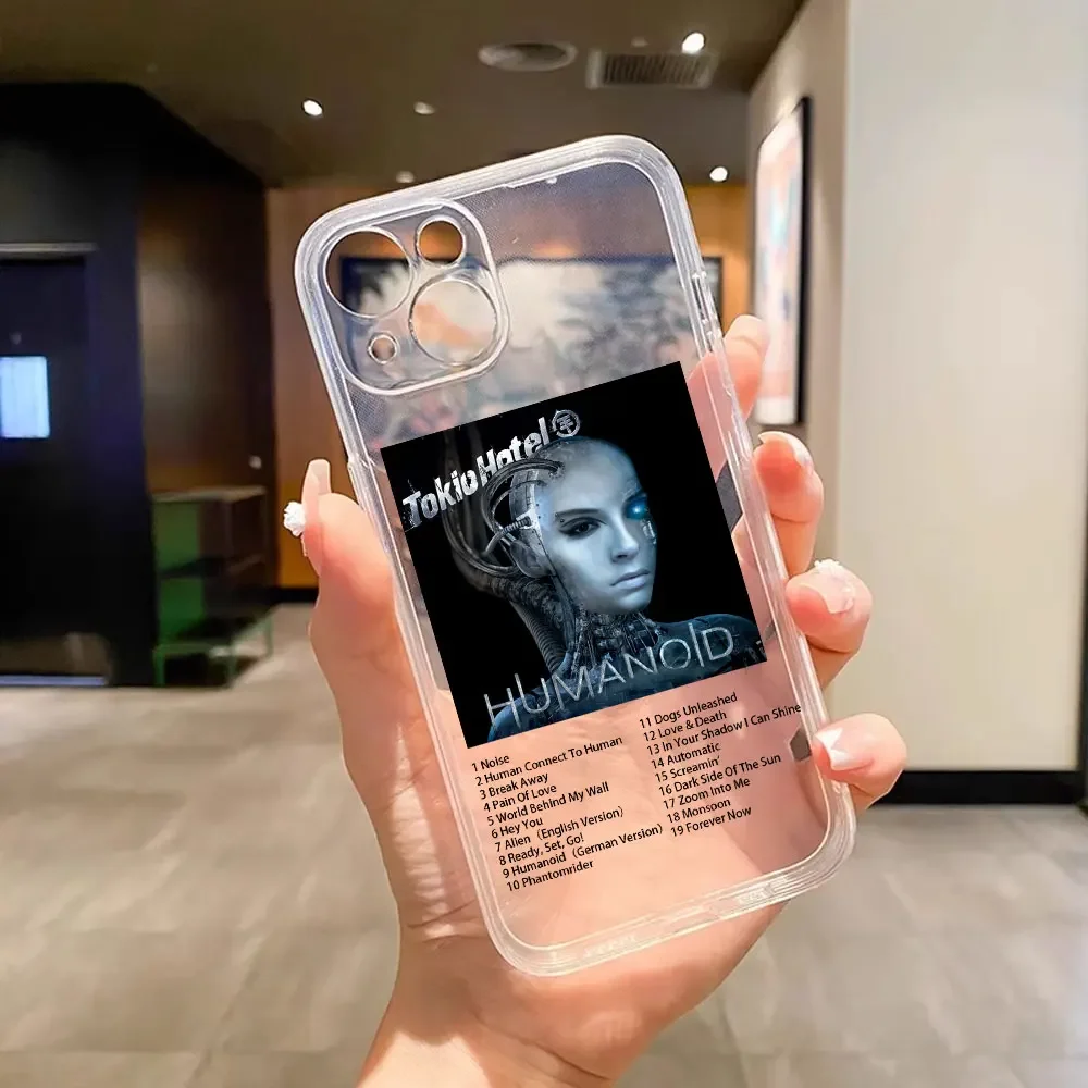 Singer T-tokio Hotel Poster Phone Case for IPhone 13 12 14 15 16 Pro Max Mini 11 XS MAX XR SE2 X 7 8 Plus Clear Soft Cover Coque