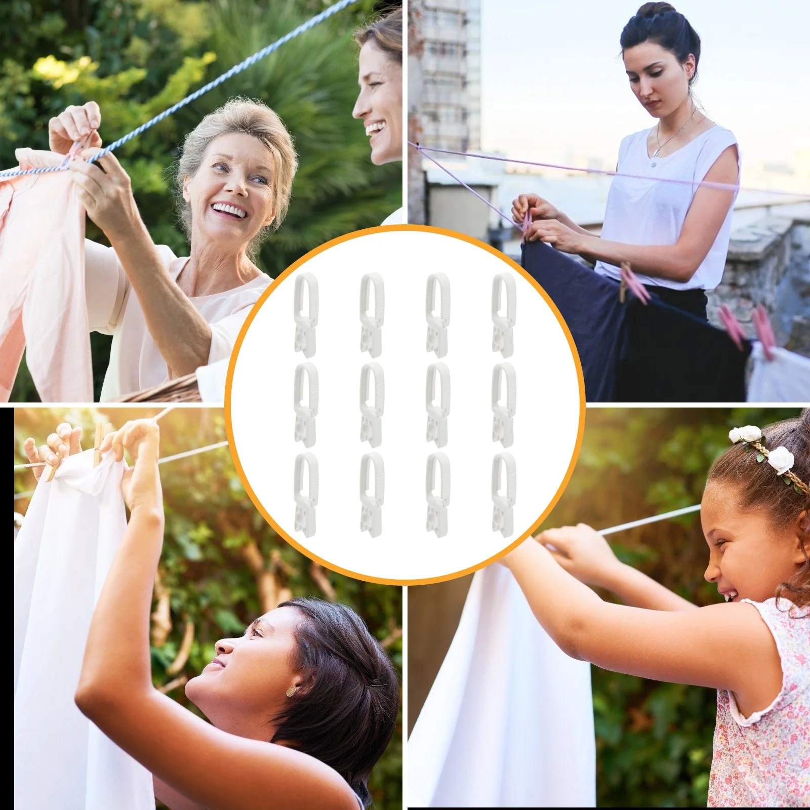 

24pcs Drying Clothespin Sturdy Simple Design For Laundry Bathroom Kitchen Office Socks Fixing Clip Household Clothespins