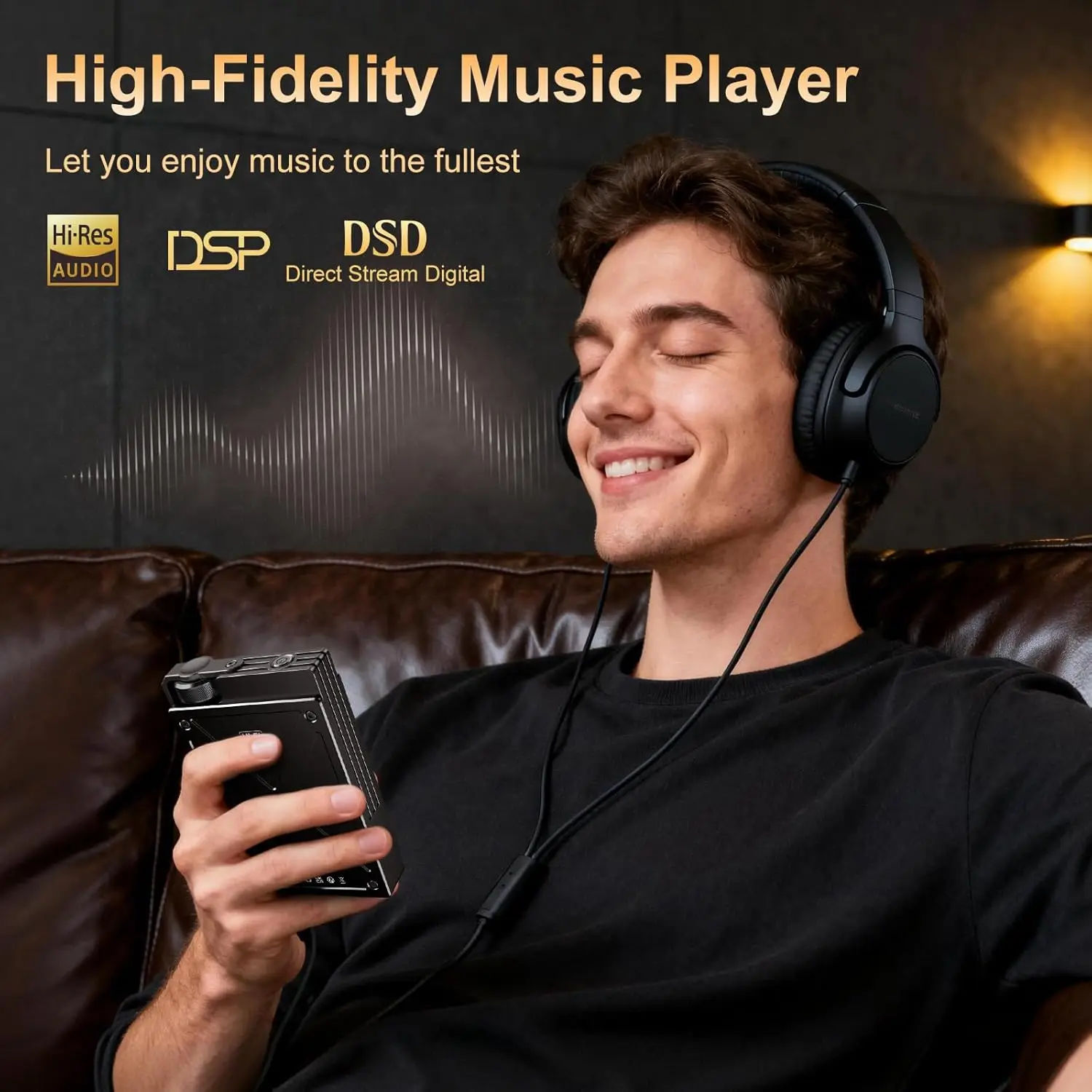 64GB HiFi MP3 Player, Lossless DSD High-Resolution Digital Audio Music Player, Portable DAC,192Khz/24bit,  Support up to 256GB