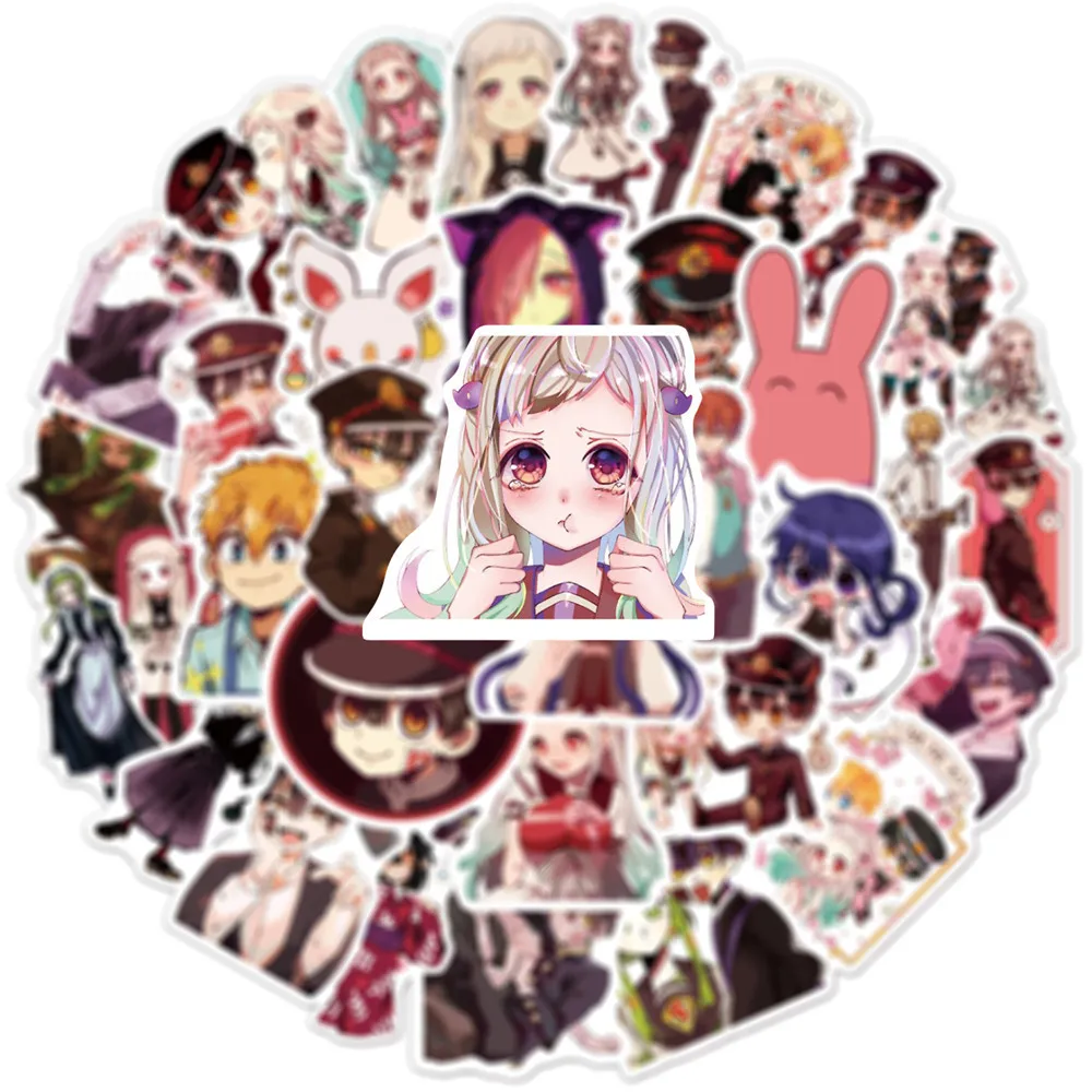 Autocollants de dessin animé Hanako Kun liés aux toilettes, 10/50 pièces, Graffiti, décoration pour réfrigérateur, bagages, ordinateur portable, voiture, vélo, autocollants imperméables, jouets pour enfants