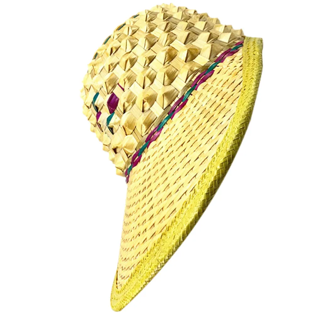 

Unisex Pineapple Bamboo Hat 58-60Cm Sun Protection Lightweight Woven Asian Sun Cap Fishing Performance Costume Supplies
