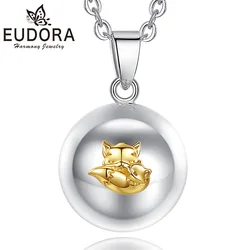 Eudora 20mm Harmony Ball Fox Pendant Necklace Pregnancy Chime Angel Caller Bola Fashion Necklace Gift for Pregnant Women