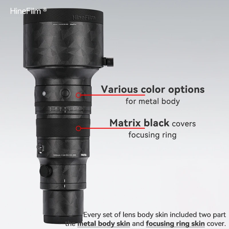 Hinefilm Skin for Sigma 500 F5.6 DG DN for Sony Mount Lens Sticker 500F5.6 Wrap Cover for Sigma 500 5.6 Lens Protective Skin - Image 3