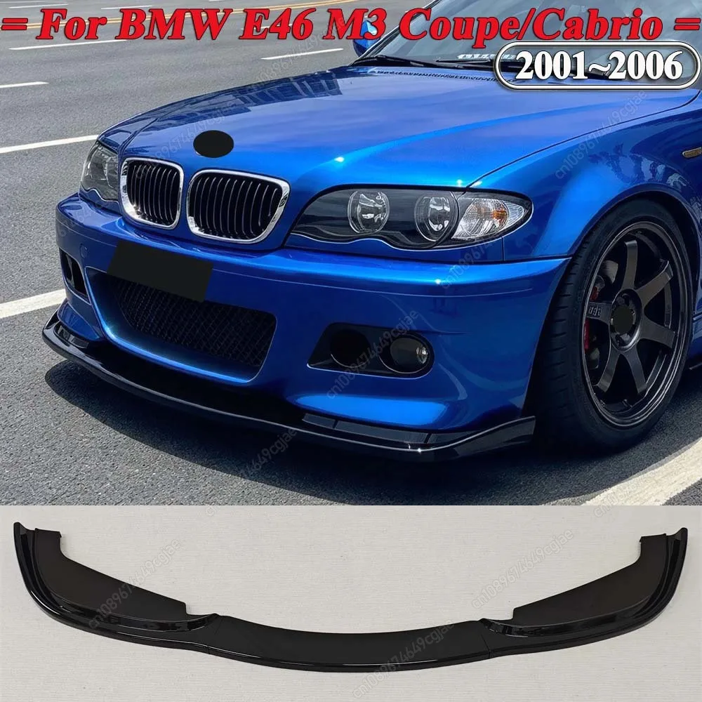 For BMW 3 Series E46 M3 Coupe / Cabrio 2001-2006 HM Style Car Front Bumper Splitter Lip Spoiler Diffuser Canards Body Kit Tuning
