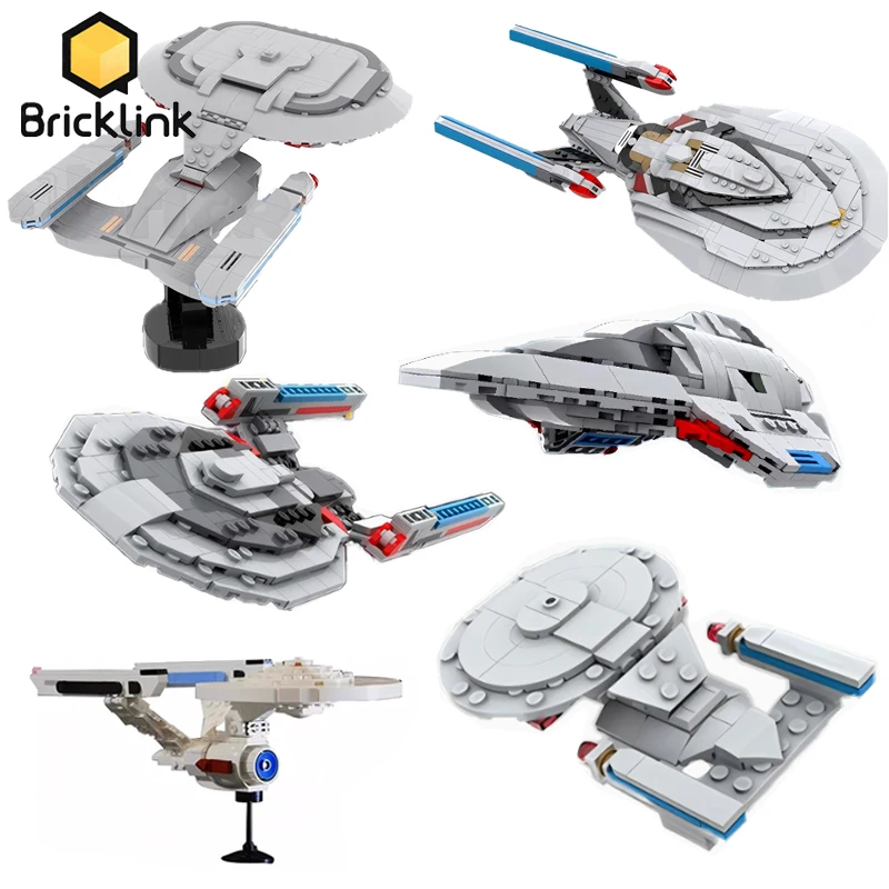

Bricklink MOC Star Movie Enterprise NCC-1701 Spaceship Discovery NX-01 Delta Starship Sets Building Blocks Kid Toys Boys Gift