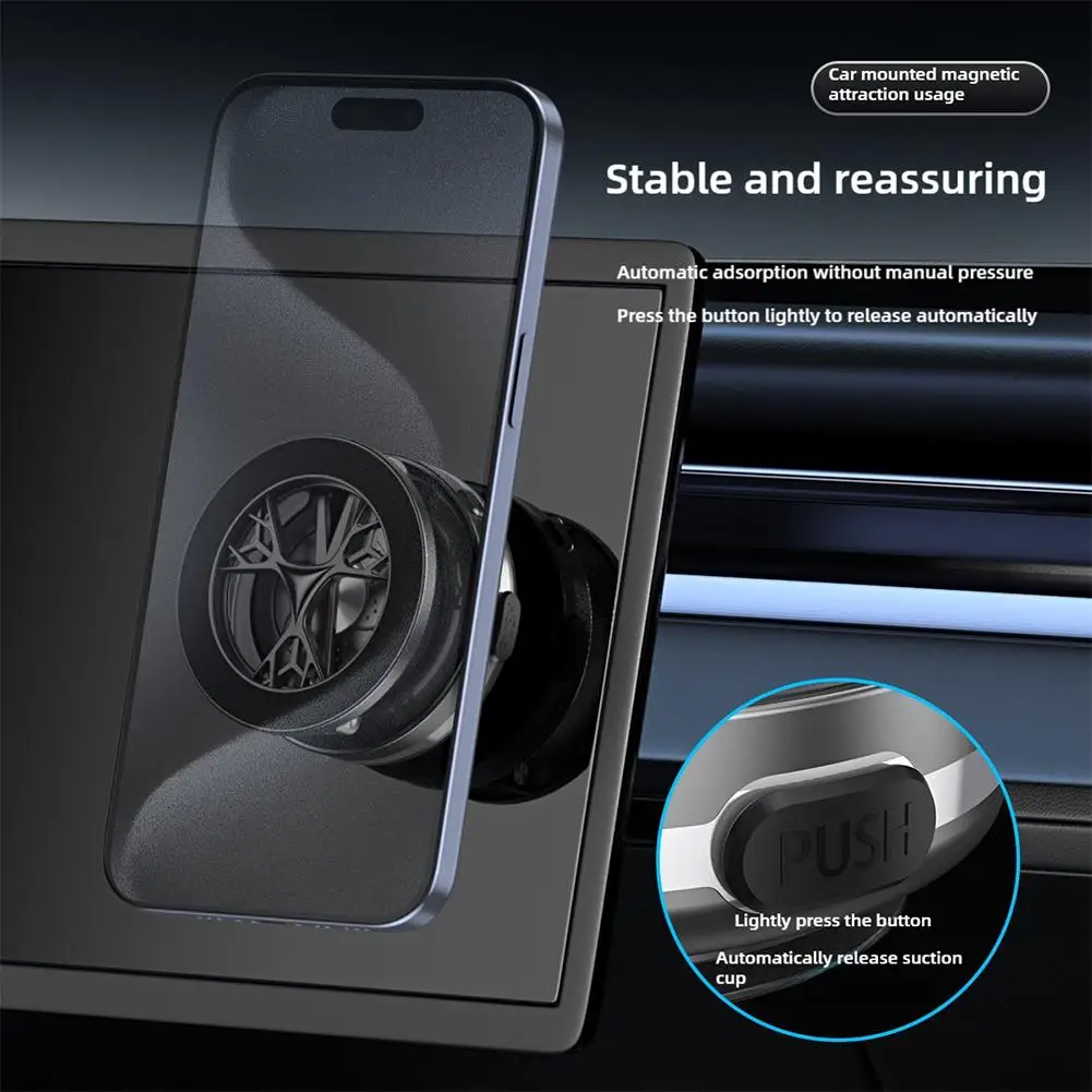 Car Phone Holder Magnetic Mount 360° Rotating Vacuum Adsorption Strong Magnet For IPhone 13 14 15 16 Pro Max Suction Cup Bracket