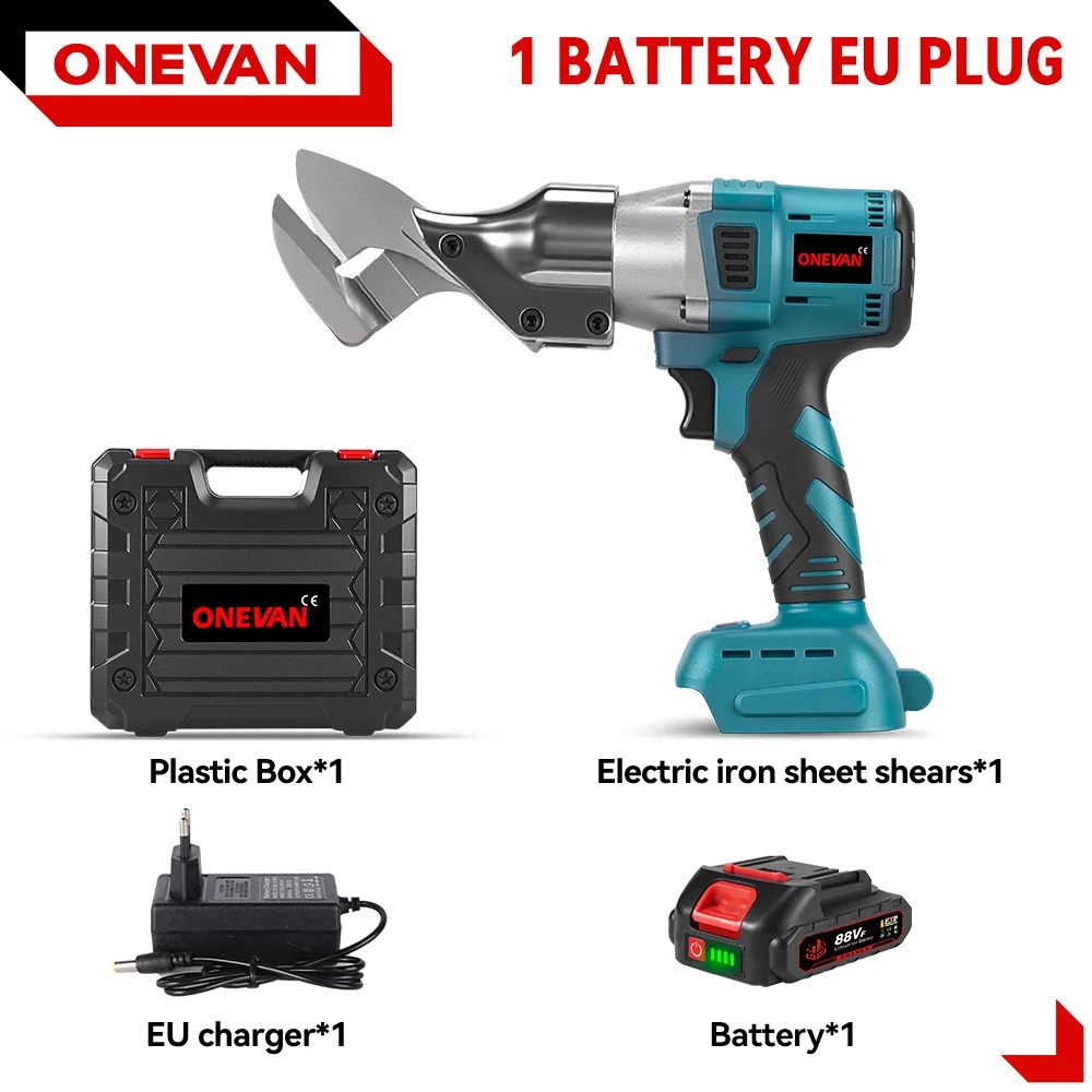 ONEVAN Bürstenlose Elektrische Eisen Schere 5200SPM Metall Schneiden Edelstahl LED Display Cutter Werkzeug Für Makita 18V Batterie Pin
