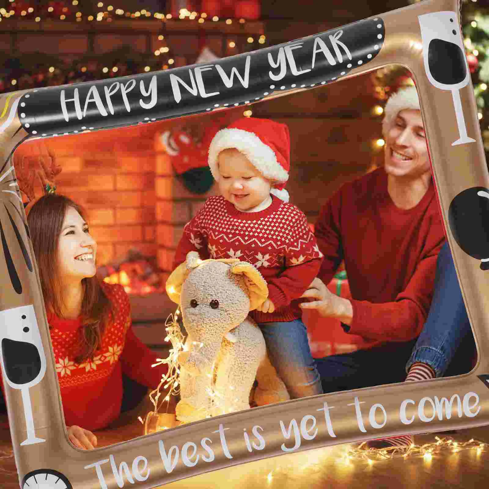 Holiday Inflatable Photo Frame New Year Frames Party Props Red Pvc Christmas Backdrop