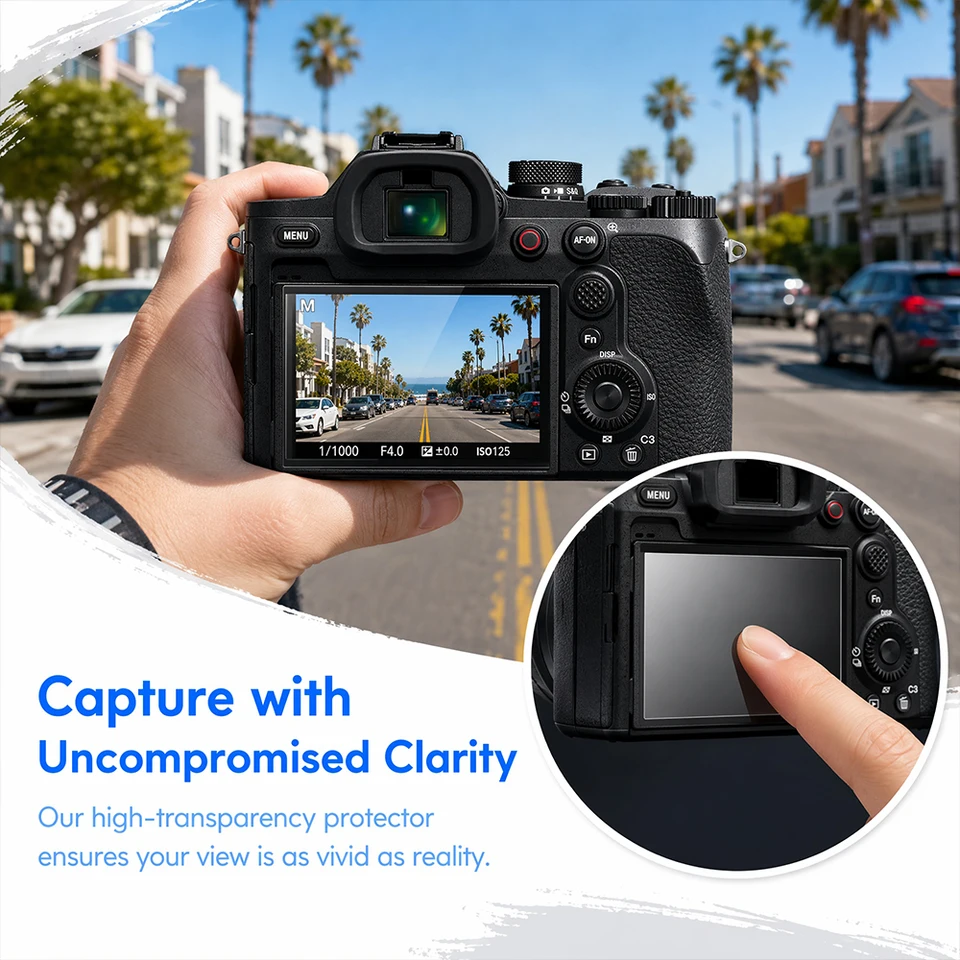 Vidrio Templado 9H para Sony RX10 V, Protector de Pantalla Durable HD Transparente Película Protectora contra Rayones Accesorios 4