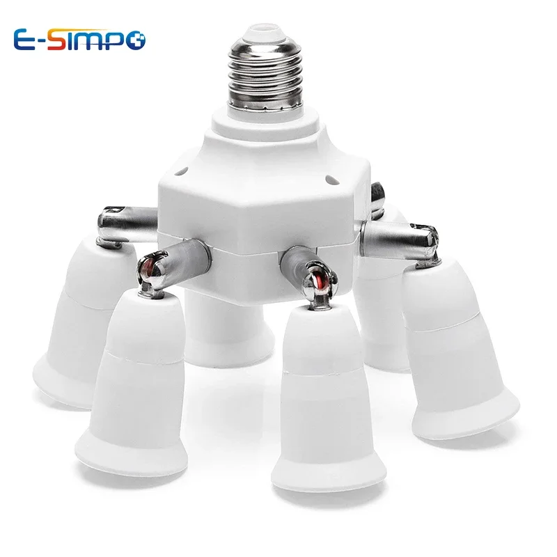 1pc E26 E27 4/7-in-1 Adjustable Rotatable Edison Screw Led Lamp CFL Bulb Base Light Socket Holder Adapter Converter Splitter