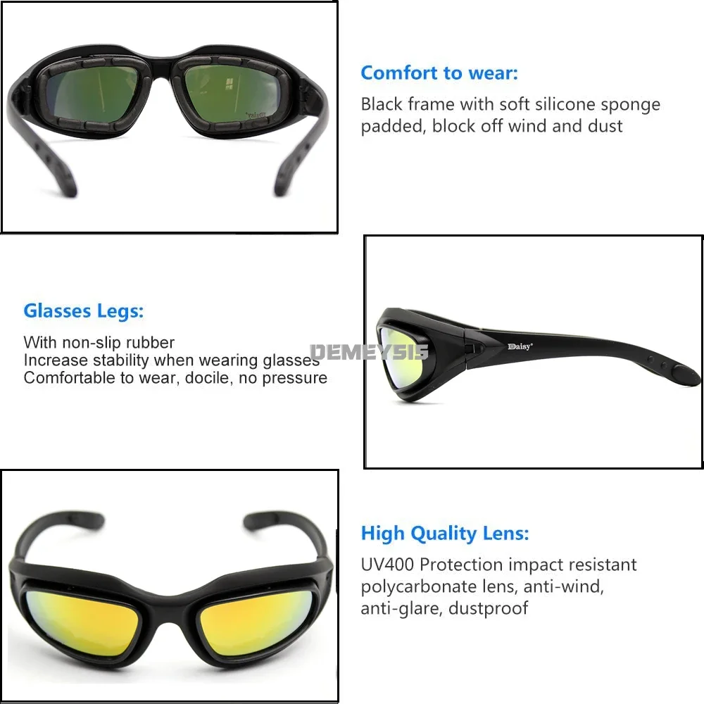 Daisy gafas de sol tácticas polarizadas UV400 para hombre Airsoft y caza - imagen 3