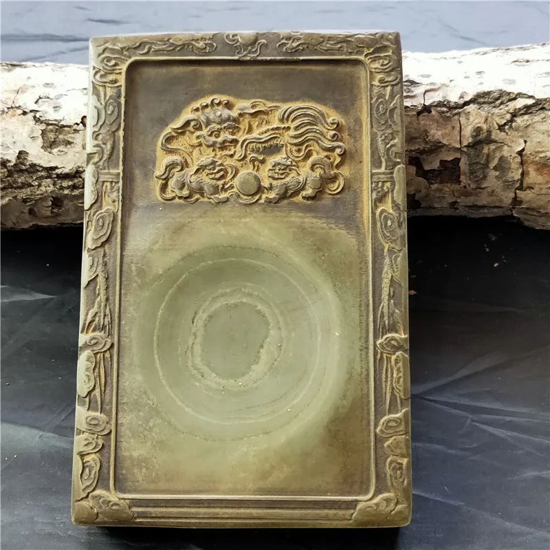 

Original stone inkstone Four Treasures of the Study dragon pattern length 20 width 13 boutique carver