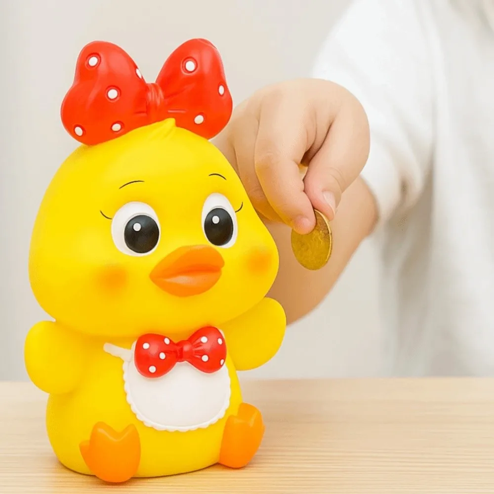Anti-Drop-Sparschwein für kleine gelbe Ente, dekorativer Sparbehälter, Cartoon-Ente, Spardosen, großes Fassungsvermögen, Sammlerstück