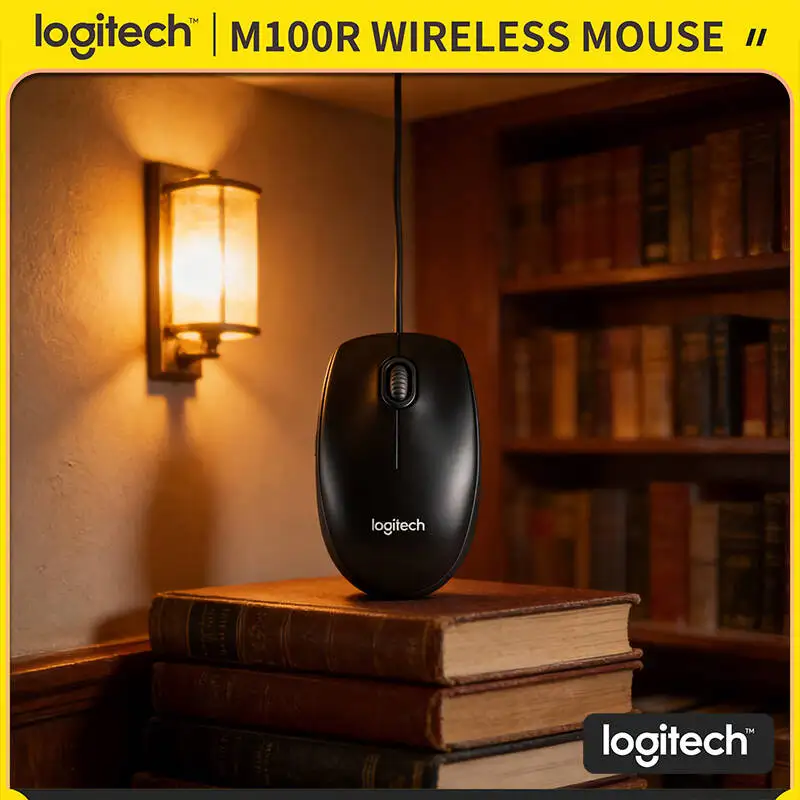 

Проводная оптическая USB-мышь Logitech M100R, 1000 DPI, высокая точность, универсальная конструкция, кабель 1,8 м, для дома, офиса, школы