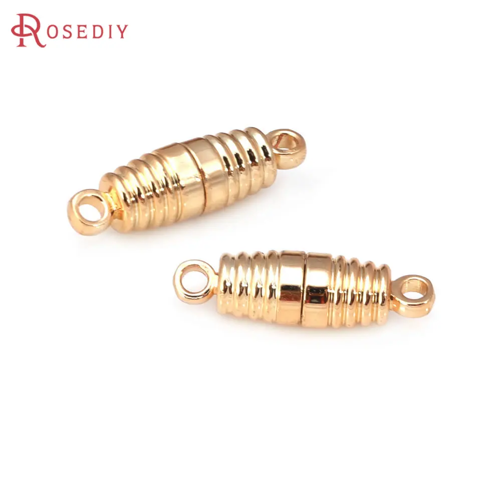 18K Gold Color Round Cylinder Heart Magnetic Necklace Bracelets Connect Clasps High Quality Jewelry Making Diy Accessories