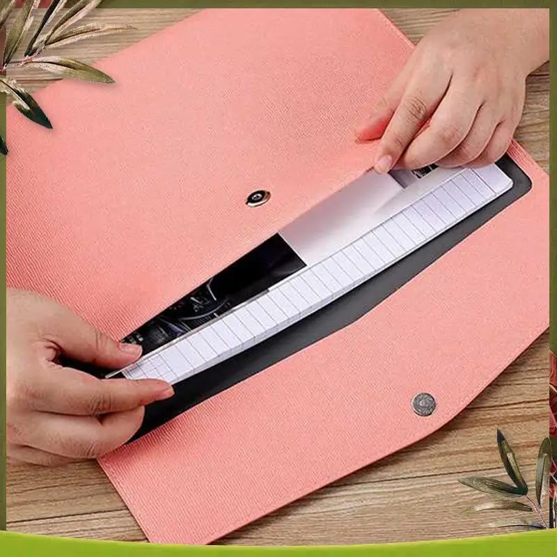 New-Document Holder Waterproof Portfolio Envelope Folder Case With Snap Closure Pink