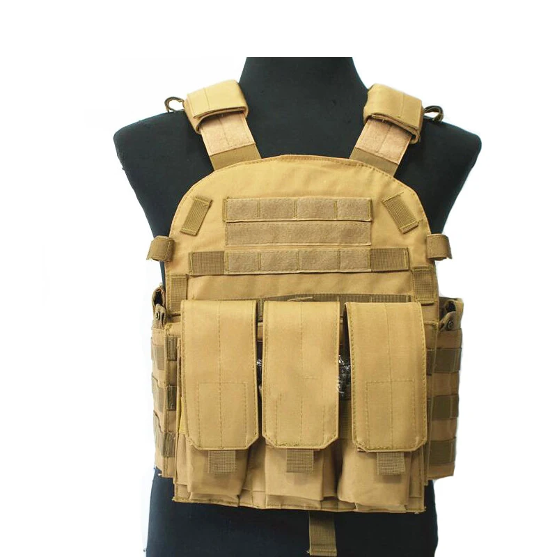 

Tactico 1000D Nylon Camouflage Tactical Stab Proof Vest With Mag Pouch 6094 Plate Carrier