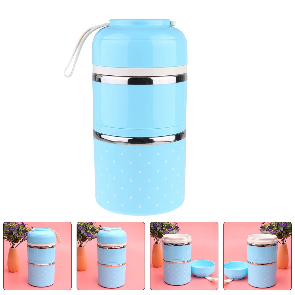 

1000Ml Double-Layer Stainless Steel Thermal Lunch Box Insulated Food Container Leakproof Portable Soup Holder For Office School