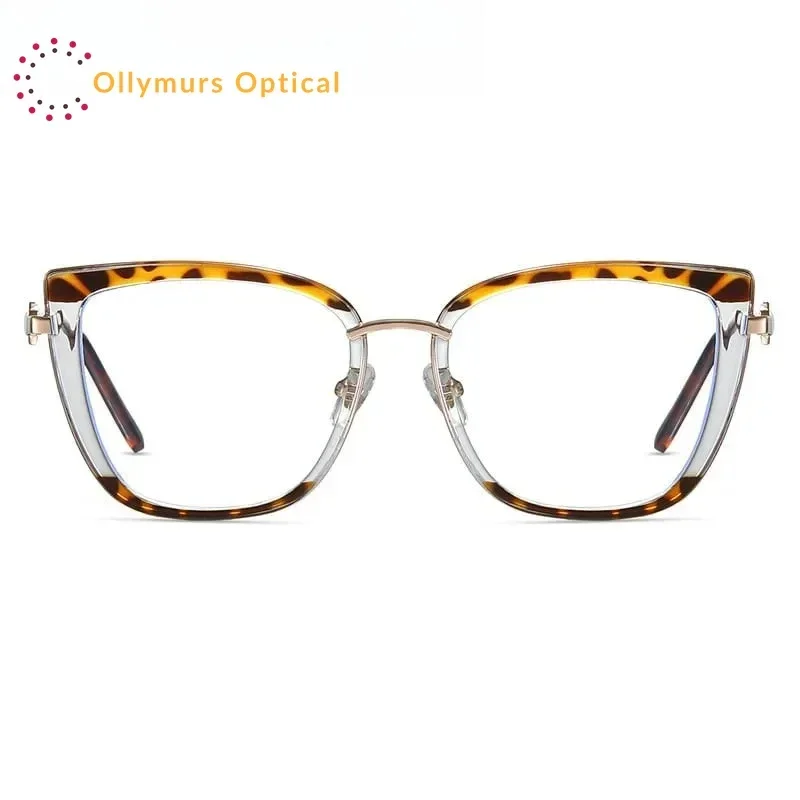 

Женские элегантные дизайнерские оптические очки Ollymurs: модные легкие очки для чтения в форме кошачьего глаза с защитой от синего света