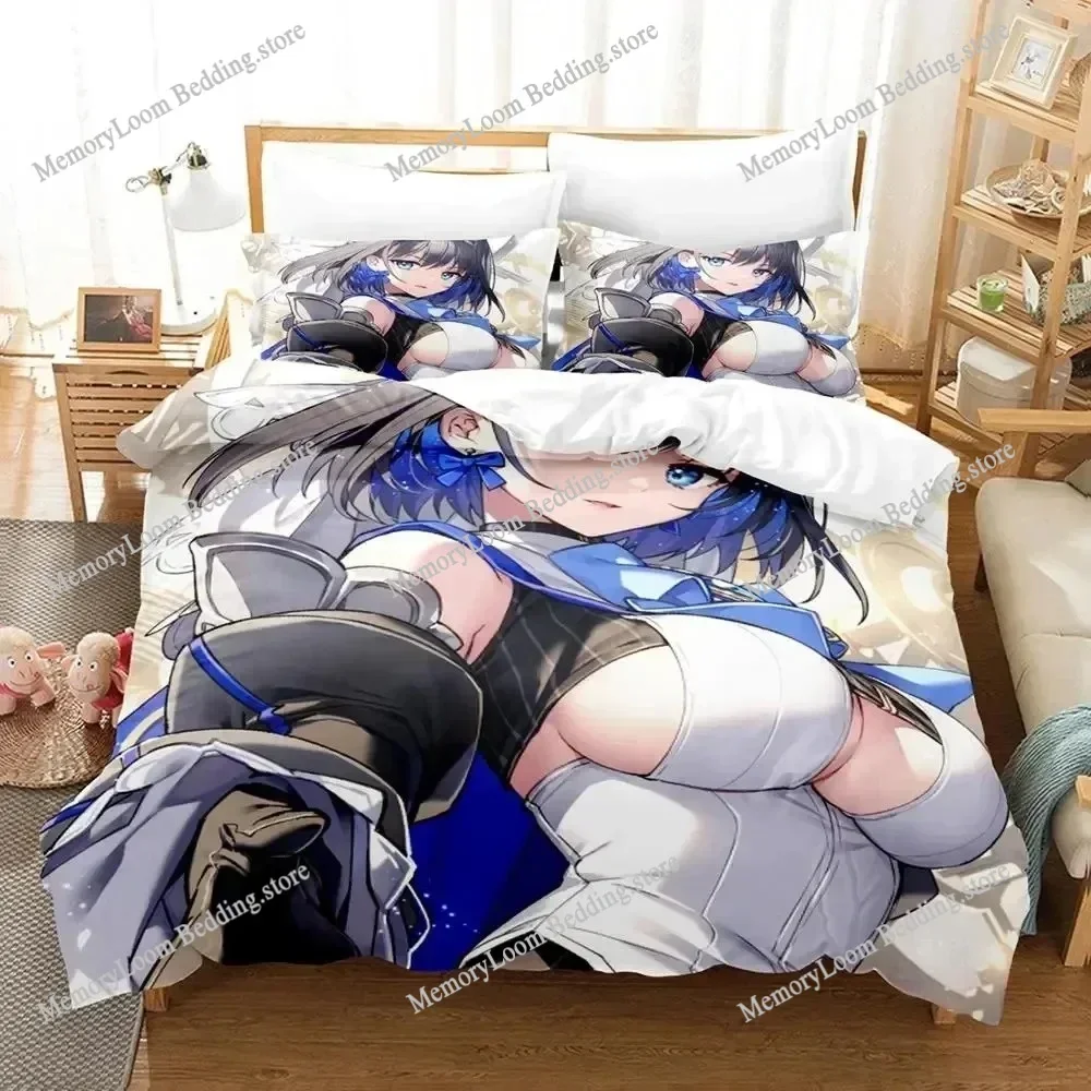 3D Print Anime Ouro Kronii Bedding Set Duvet Cover Bed Set Quilt Cover Pillowcase Comforter king Queen Size Boys Adult
