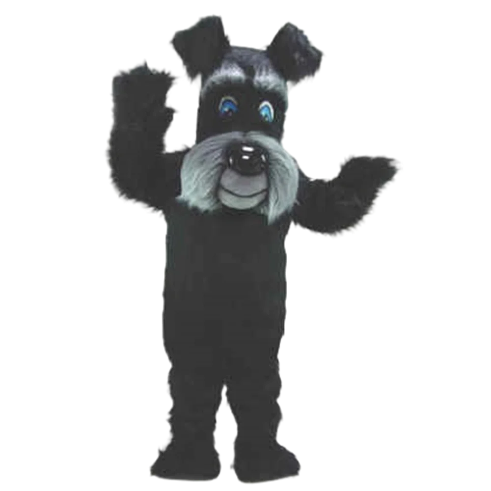 Long Hair Black Terrier Dog Mascot Costume Plush Mascotte Outfit Suit Fancy Dress for Party Carnival Cosply Advertising SW706